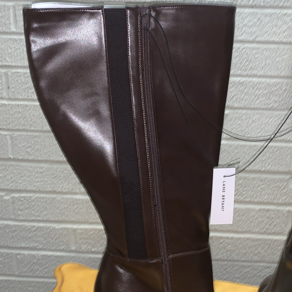 Lane Bryant DreamCloud faux leather extra wide calf tall boot heeled zip sz 12EW - Picture 8 of 13